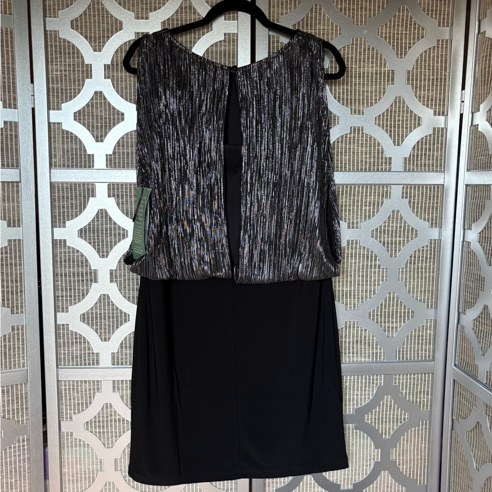 NWT Scarlett Silver Sheath Mini Dress Sleeveless Scoop Neck - Picture 4 of 7